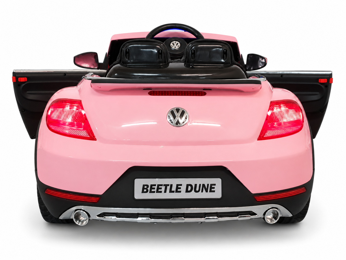 Voiture électrique enfant 12V VW Beetle rose avec télécommande parentale