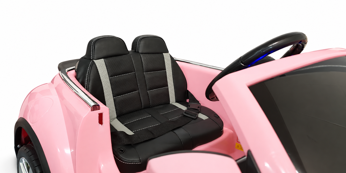 Voiture électrique enfant 12V VW Beetle rose avec télécommande parentale