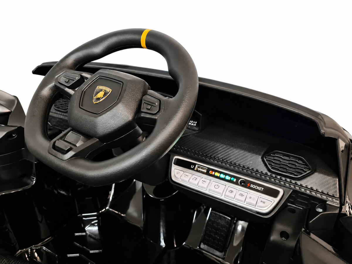 Voiture électrique enfant 12V Lamborghini Huracan noir métallisé avec télécommande parentale
