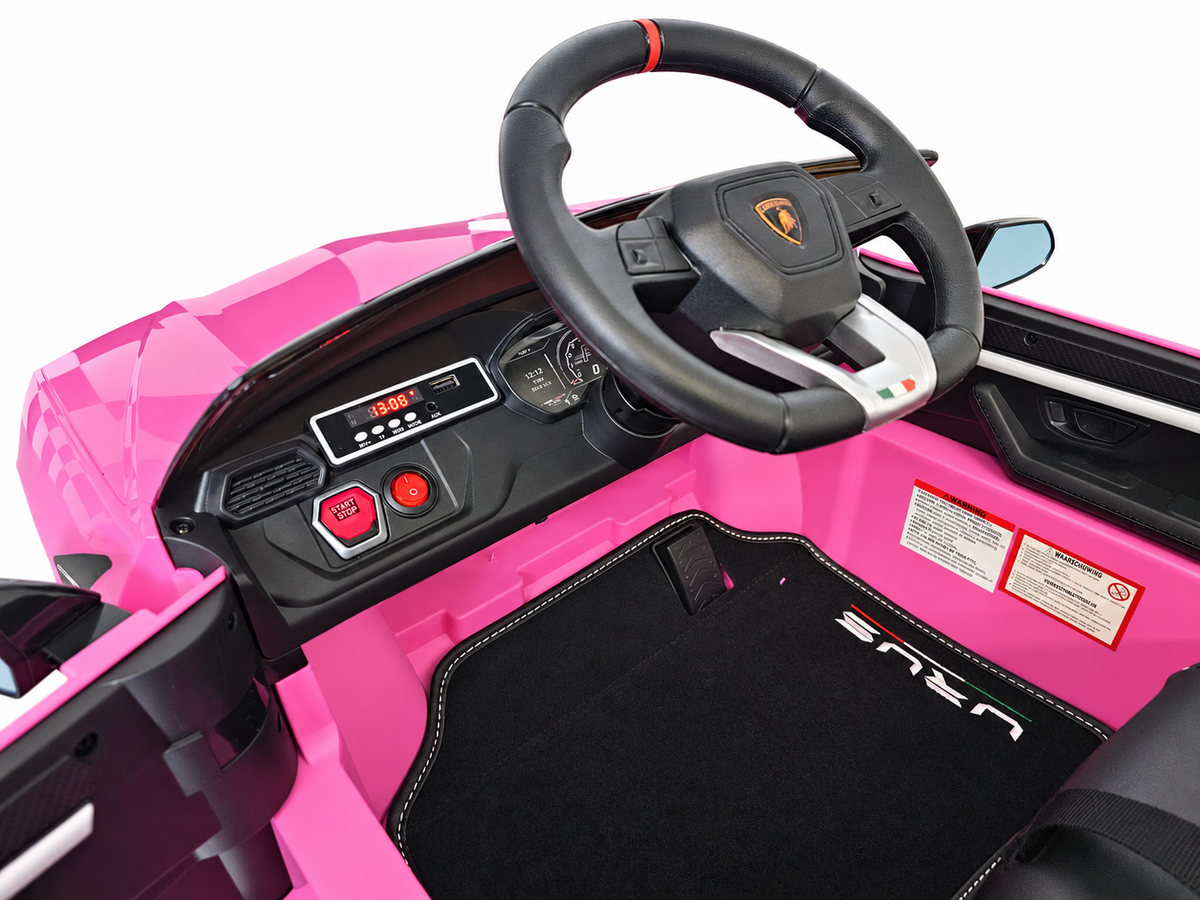 Voiture électrique enfant 12V Lamborghini Urus rose avec télécommande parentale