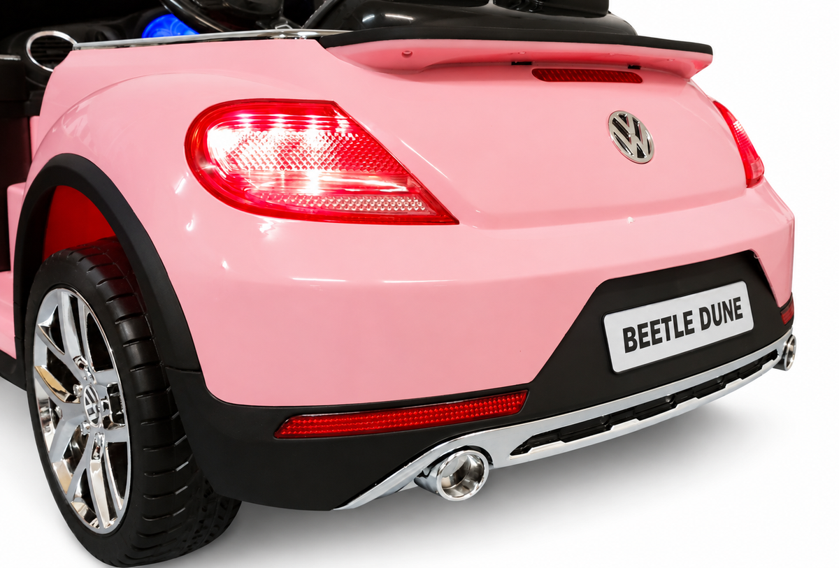 Voiture électrique enfant 12V VW Beetle rose avec télécommande parentale